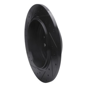 Jeep Wrangler Brake Rotor (1) - Rear Right - R1 Concepts - Drilled & Slotted - Black - `18-`25